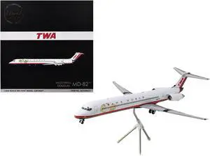McDonnell Douglas MD-82 Commercial Aircraft "Trans World Airlines" White w/Stripes 1/200 Diecast Model Airplane by GeminiJets