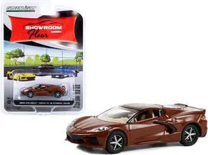 2022 Chevrolet Corvette C8 Stingray Coupe Caffeine Brown Metallic "Showroom Floor" Series 2 1/64 Diecast Model Car by Greenlight
