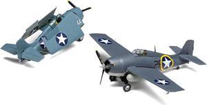 Level 2 Model Kit Grumman F4F-4 Wildcat Fighter Aircraft with 2 Scheme Options 1/72 Plastic Model Kit by Airfix