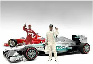 "Racing Legends" 2000's Figures A and B Set of 2 for 1/18 Scale Models by American Diorama