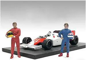 "Racing Legends" 80's Figures A and B Set of 2 for 1/18 Scale Models by American Diorama