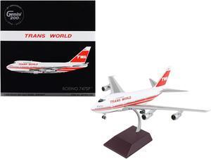 Boeing 747SP Commercial Aircraft "TWA" White w/Red Stripes & Tail "Gemini 200" Series 1/200 Diecast Model Airplane by GeminiJets