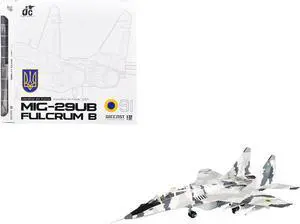 Mikoyan MiG-29UB Fulcrum-B Fighter Aircraft "Vasylkiv Air Base, Ukraine" 2021 Ukrainian Air Force 1/72 Diecast Model by JC Wings