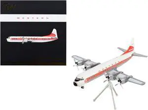Lockheed L-188 Electra Commercial Aircraft White with Red Stripes "Gemini 200" Series 1/200 Diecast Model Airplane by GeminiJets