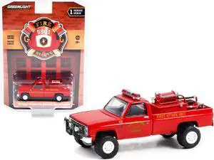 1986 Chevrolet C20 Custom Pickup Truck Red First Attack Unit "Lawrenceburg Fire Dept" (IN) 1/64 Diecast Model Car by Greenlight