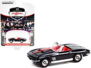 1967 Chevrolet Corvette Convertible Black w/Red Stripe & Red Interior (Lot #1367) B Jackson 1/64 Diecast Model Car by Greenlight
