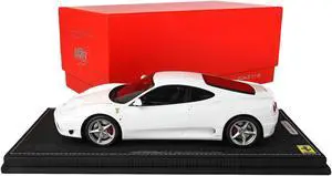 1999 Ferrari 360 Modena White with DISPLAY CASE Limited Edition to 84 pieces Worldwide 1/18 Model Car by BBR