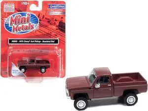 1975 Chevrolet 4x4 Pickup Truck Roseland Red 1/87 (HO) Scale Model Car by Classic Metal Works