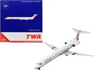 McDonnell Douglas MD-82 Commercial Aircraft "Trans World Airlines" White w/Red 1/400 Diecast Model Airplane by GeminiJets