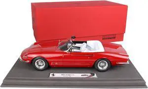 1966 Ferrari 365 California S/N 9935 Convertible Red with White Interior w/DISPLAY CASE Ltd Ed to 108 pcs 1/18 Model Car by BBR