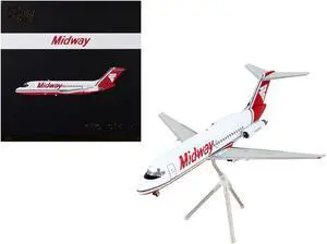 McDonnell Douglas DC-9-15 Commercial Aircraft "Midway Airlines" White with Red Tail 1/200 Diecast Model Airplane by GeminiJets