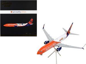 Boeing 737-800 Commercial Aircraft "Sun Country Airlines" Orange & White "Gemini 200" 1/200 Diecast Model Airplane by GeminiJets