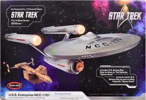 Skill 2 Model Kit U.S.S. Enterprise NCC-1701 Spaceship "Star Trek" (1966) TV Series 1/1000 Scale Model by Polar Lights