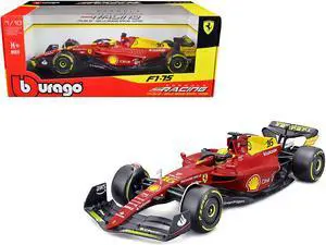 Ferrari F1-75 #16 Leclerc "Giallo Modena" 2nd Place F1 Italian GP (2022) "Formula Racing" 1/18 Diecast Model Car by Bburago