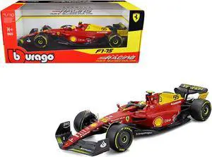 Ferrari F1-75 #55 Carlos Sainz "Giallo Modena" F1 Italian GP (2022) "Formula Racing" Series 1/18 Diecast Model Car by Bburago