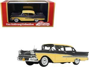 1958 Ford Fairlane 4 Door Gunmetal Gray and Pastel Yellow Limited Edition to 240 pieces 1/43 Model Car by Goldvarg Collection
