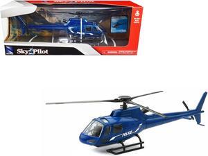 Eurocopter AS350 Helicopter Blue Metallic "Police" "Sky Pilot" Series 1/43 Diecast Model by New Ray