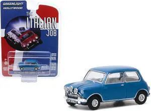 1967 Austin Mini Cooper S 1275 MkI Blue "The Italian Job" (1969) Movie "Hollywood Series" Release 28 1/64 Diecast Model Car by Greenlight