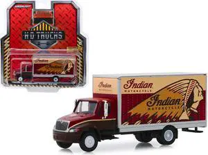 International Durastar Box Van "Indian Motorcycle" "H.D. Trucks" Series 17 1/64 Diecast Model by Greenlight