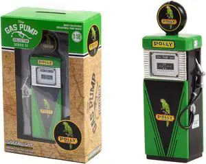 1951 Wayne 505 Gas Pump "Polly Gas" Green and Black "Vintage Gas Pumps" Series 13 1/18 Diecast Model by Greenlight