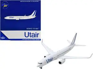 Boeing 737-800 Commercial Aircraft "Utair" White with Blue Tail Stripes 1/400 Diecast Model Airplane by GeminiJets