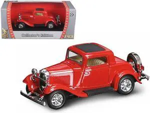 1932 Ford 3-Window Coupe Red 1/43 Diecast Model Car by Road Signature