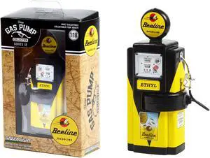 1948 Wayne 100-A Gas Pump "Beeline Gasoline" Yellow and Black "Vintage Gas Pumps" Series 12 1/18 Diecast Model by Greenlight