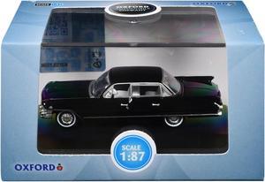 1961 Cadillac Sedan DeVille Ebony Black with White Interior 1/87 (HO) Diecast Model Car by Oxford Diecast