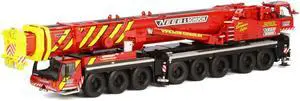 Liebherr LTM 1500-8.1 "Neeb & Schuch" Mobile Crane Red and Yellow 1/50 Diecast Model by WSI Models