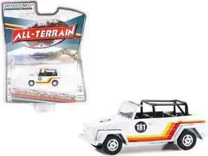 1974 Volkswagen Thing (Type 181) #181 White with Stripes "All Terrain" Series 15 1/64 Diecast Model Car by Greenlight