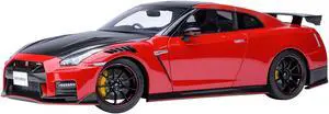 2022 Nissan GT-R (R35) Nismo Special Edition RHD Vibrant Red with Carbon Hood and Top 1/18 Model Car by Autoart