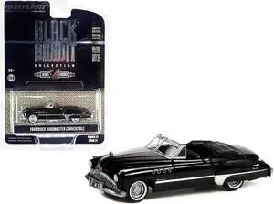 1949 Buick Roadmaster Convertible Black Metallic "Black Bandit" Series 27 1/64 Diecast Model Car by Greenlight