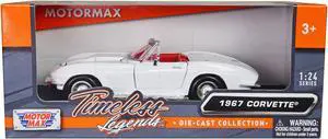 1967 Chevrolet Corvette C2 Convertible White with Red Interior "Timeless Legends" Series 1/24 Diecast Model Car by Motormax