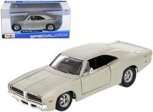 1969 Dodge Charger R/T Hemi Silver 1/25 Diecast Car Model by Maisto
