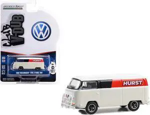 1969 Volkswagen Type 2 Panel Van White with Black and Red Stripes "Hurst Shifters" 1/64 Diecast Model Car by Greenlight