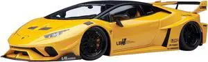 Lamborghini Huracan GT "LB-Silhouette Works" Yellow Metallic with Black Top 1/18 Model Car by Autoart