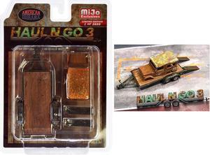 "Haul N Go 3" 4 piece Set (1 Flatbed Trailer, 1 Abandoned Car, 2 Ramps) Ltd Ed for 1/64 scale models by American Diorama