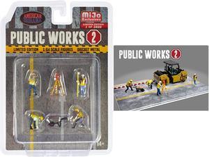 "Public Works 2" 6 piece Figure Set (4 Figures, 1 camera, 1 wheelbarrow) Ltd Ed for 1/64 scale models by American Diorama