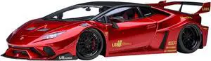 Lamborghini Huracan GT "LB-Silhouette Works" Hyper Red Metallic with Black Top 1/18 Model Car by Autoart