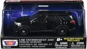 2022 Ford Police Interceptor Utility Black Unmarked "Law Enforcement & Public Service" Series 1/43 Diecast Model Car by Motormax