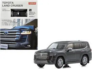 Toyota Land Cruiser ZX RHD (Right Hand Drive) Gray Metallic with Mini Book No.14 1/64 Diecast Model Car by Kyosho