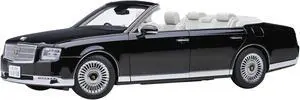 Toyota Century Open Car Convertible RHD (Right Hand Drive) Black with White Interior 1/18 Model Car by Autoart