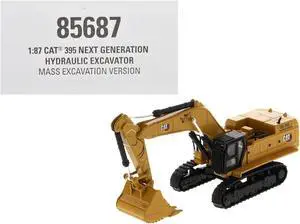 CAT Caterpillar 395 Next-Generation Hydraulic Excavator Yellow "High Line Series" 1/87 Scale Diecast Model by Diecast Masters