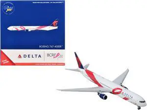 Boeing 767-400ER Commercial Aircraft "Delta Air Lines" White w/Graphics & Red & Blue 1/400 Diecast Model Airplane by GeminiJets