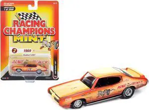 1969 Pontiac GTO Orange and Cream Fade with Graphics Limited Edition to 2500 pieces 1/64 Diecast Model Car by Racing Champions