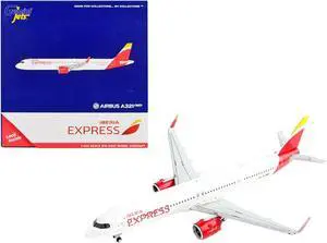 Airbus A321neo Commercial Aircraft "Iberia Express" White with Red Tail 1/400 Diecast Model Airplane by GeminiJets