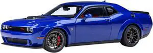 2022 Dodge Challenger R/T Scat Pack Widebody Indigo Blue 1/18 Model Car by Autoart