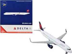 Airbus A321 Commercial Aircraft "Delta Air Lines" (N328DN) White with Red & Blue Tail 1/400 Diecast Model Airplane by GeminiJets