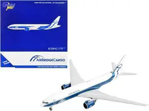 Boeing 777F Commercial Aircraft "AirBridgeCargo" White with Blue Stripes 1/400 Diecast Model Airplane by GeminiJets