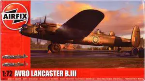 Level 3 Model Kit Avro Lancaster B.III Bomber Aircraft with 2 Scheme Options 1/72 Plastic Model Kit by Airfix